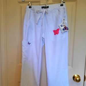 NWT Koi Mariposa scrubs white pants.